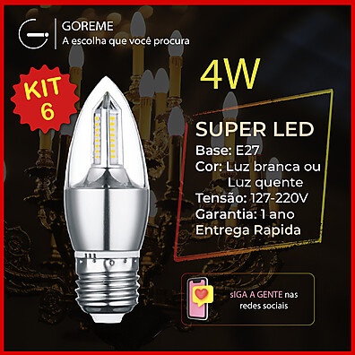 Lâmpada LED Vela E27: Ilumine com Economia!