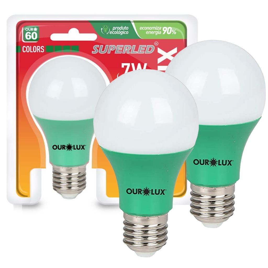 Lâmpada LED Verde A60: Decore com a Ourolux!