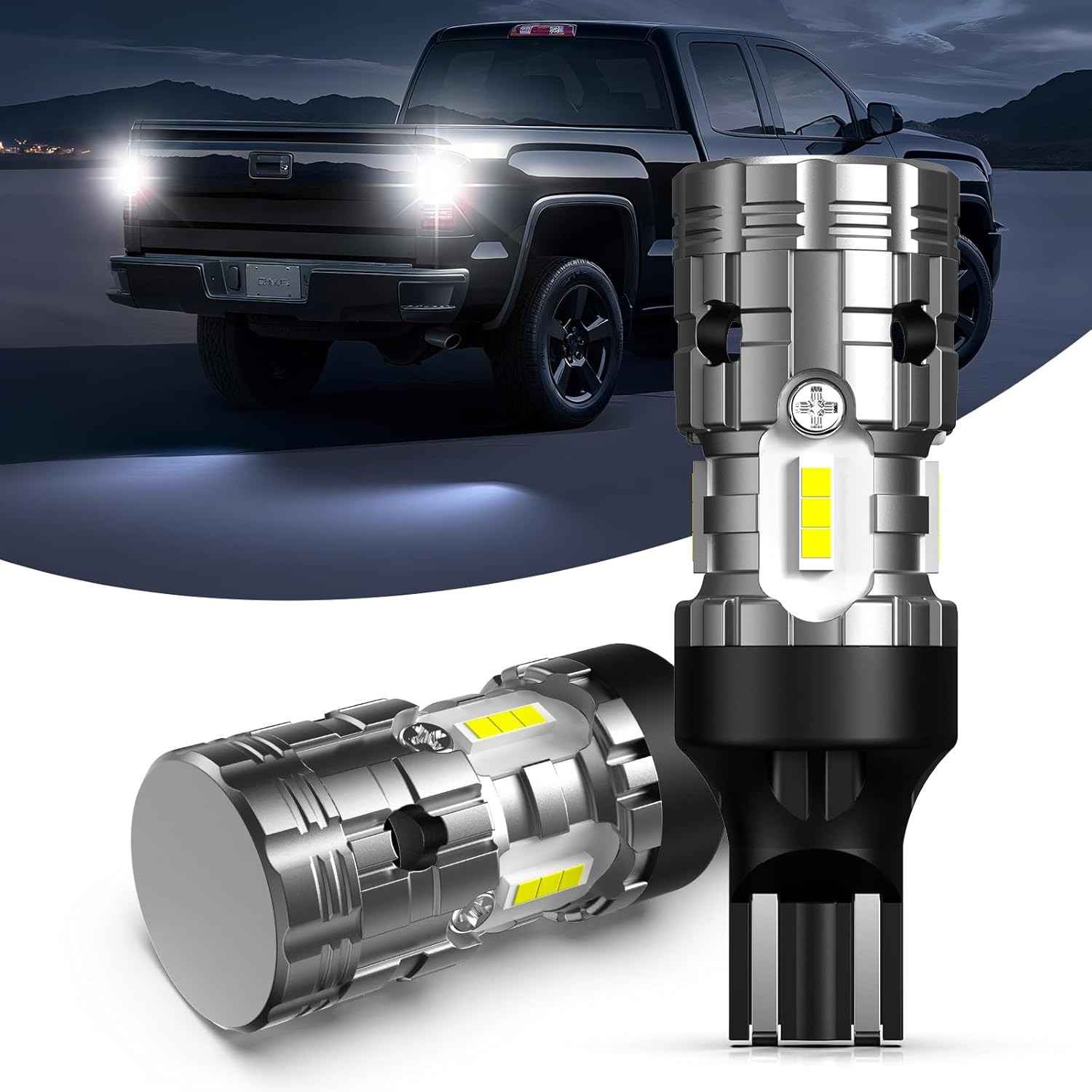 Lâmpada LED 921 YCLL para GMC Sierra 1500/2500/3500 HD: Brilho 300% e 6000K Branco Frio