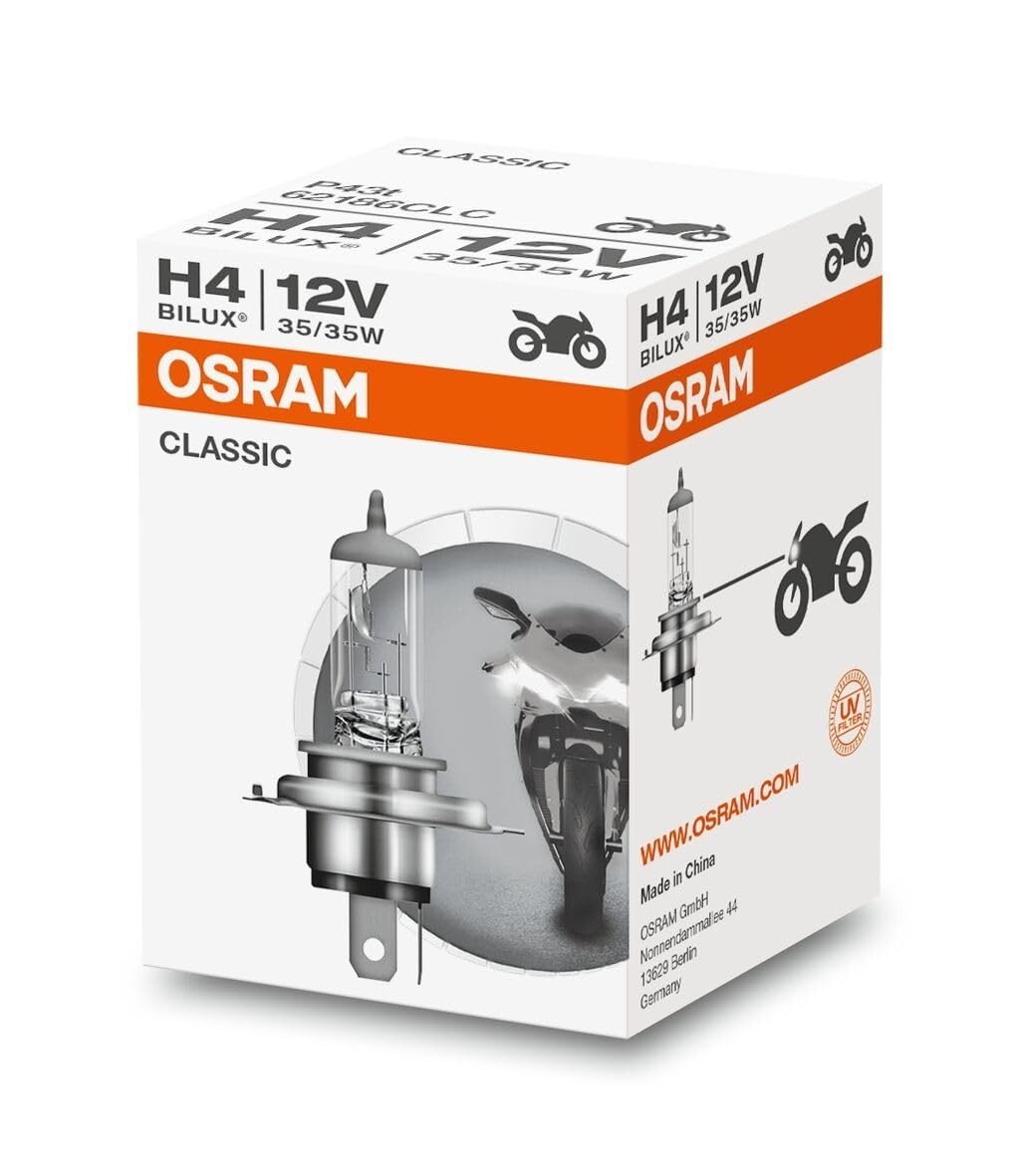Lâmpada Osram H4 Classic 35/35W: Iluminação Confiável para Sua Moto