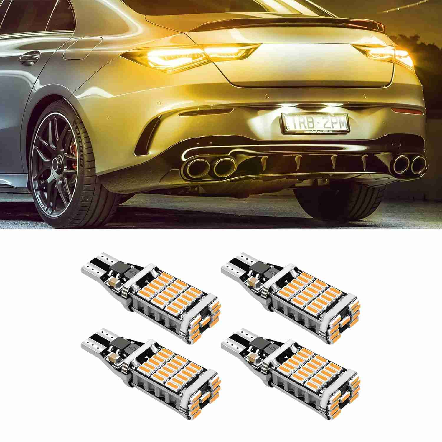 4x Lâmpadas Ré LED T15 4014 45SMD - Iluminação Potente e Sem Erros para Seu Carro
