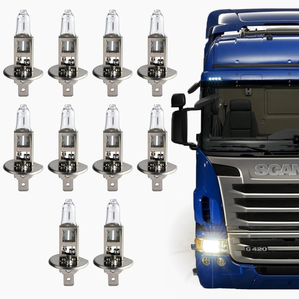 Lâmpadas H1 24V Caminhão: Kit 10 Halógenas 70W