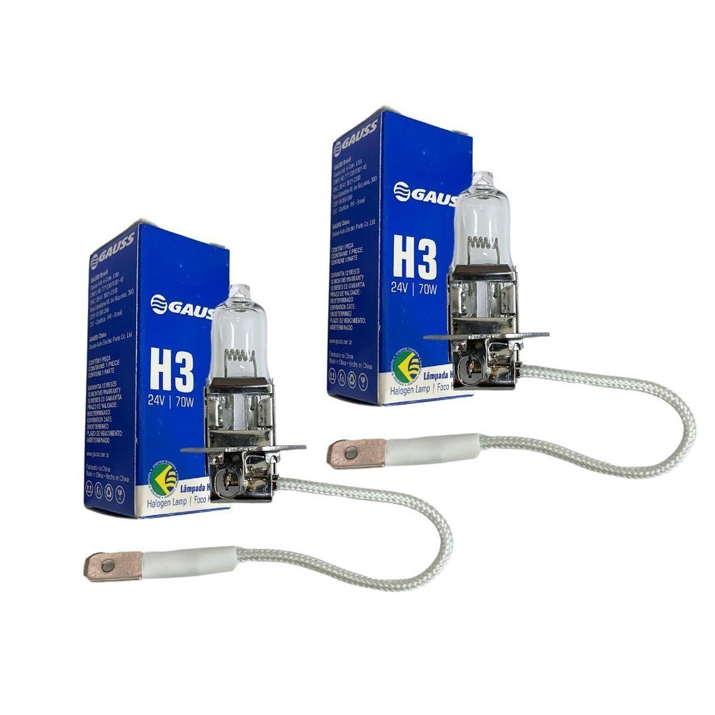 Lâmpadas H3 70W 24V Gauss: Iluminação Potente!