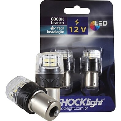 Lâmpadas LED 1156 Branca 16 Leds 12V - Par para Freio e Ré