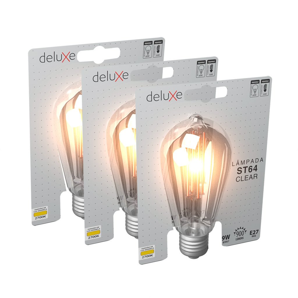 Lâmpadas LED Filamento ST64: Kit Vintage e Aconchegante
