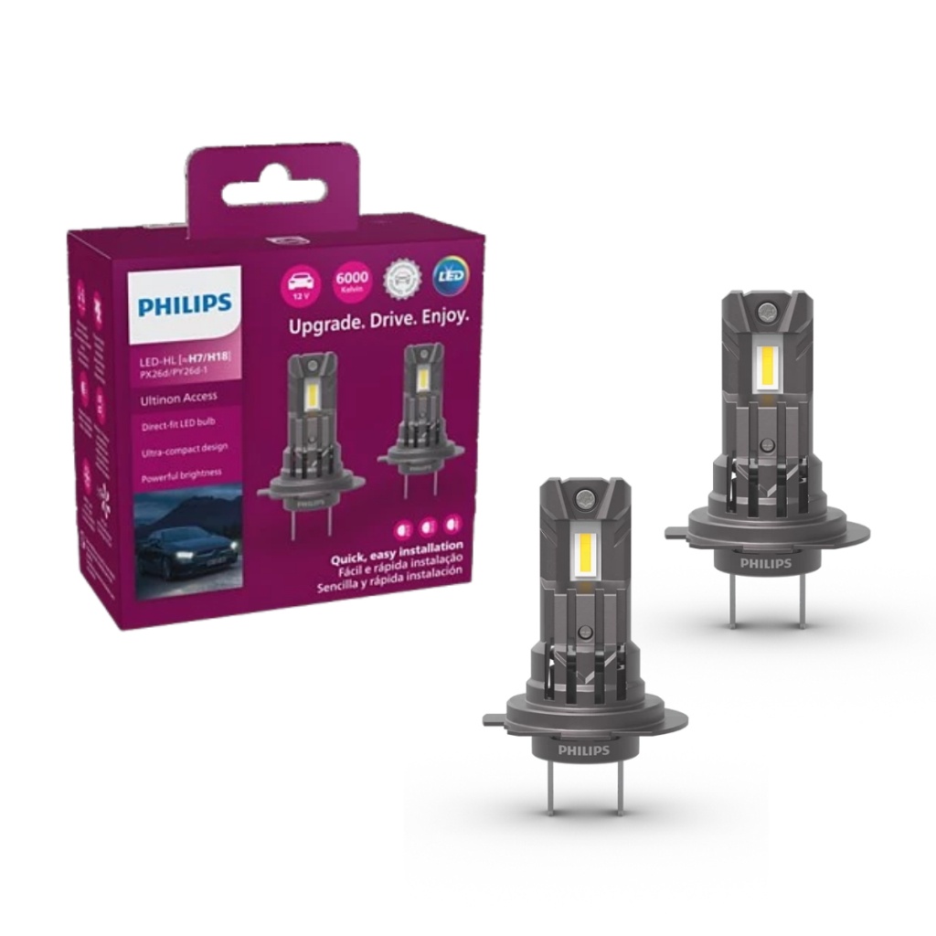 Lâmpadas LED Philips Ultinon Access H7/H18 6000K: Iluminação de Alto Desempenho para Seu Carro