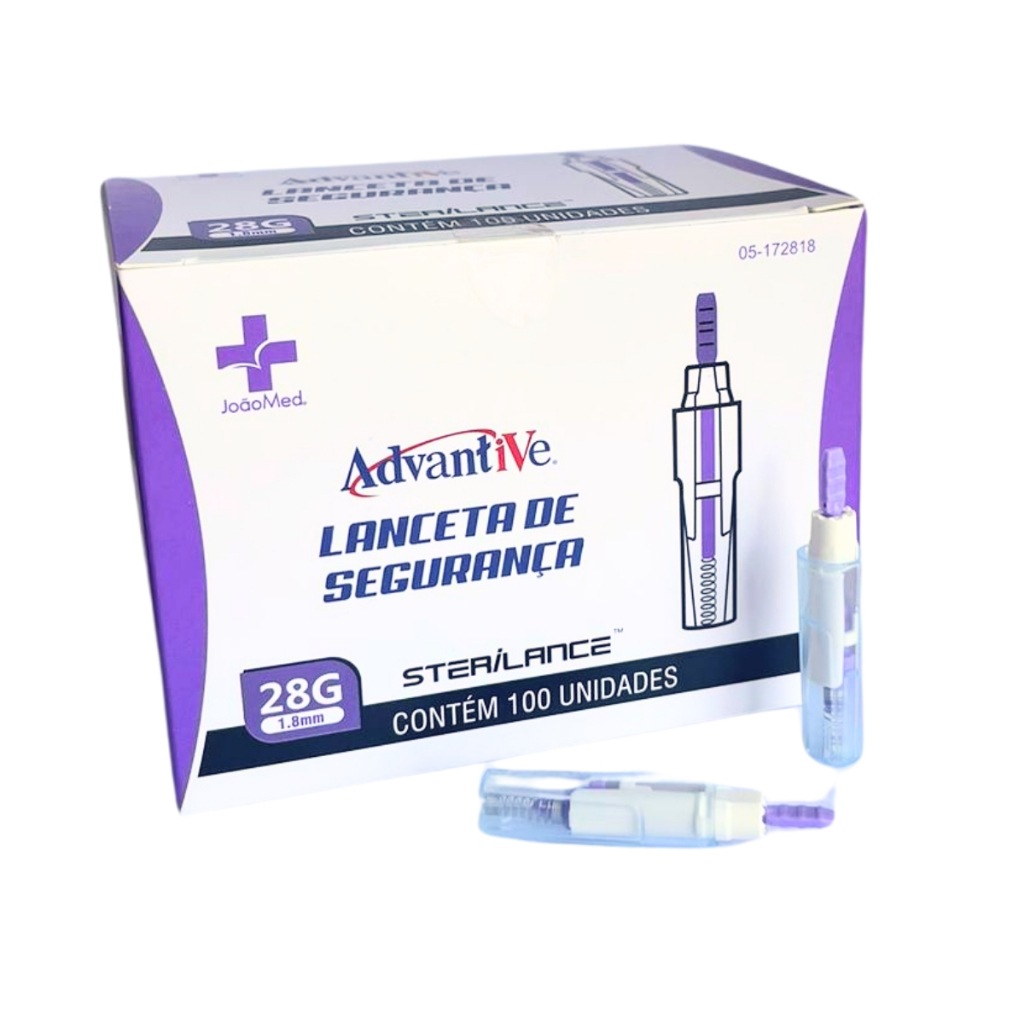 Lanceta Segurança Automática Advantive 28G C/100 Click Único