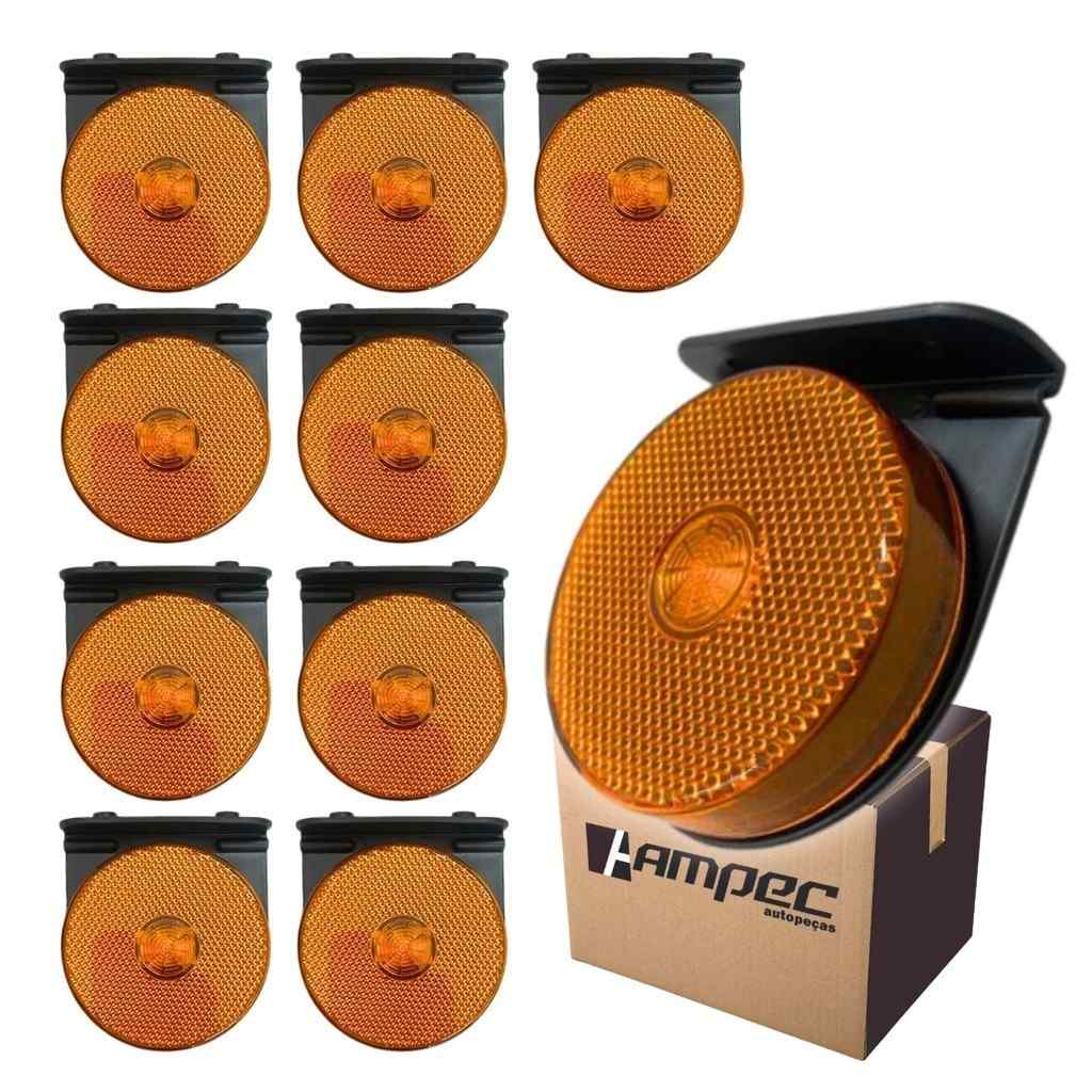 Lanterna Lateral LED Carreta: Kit 10 Amarela G