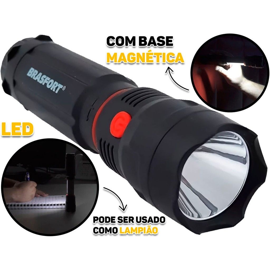 Lanterna LED Cops Brasfort: Iluminação Tática e SOS
