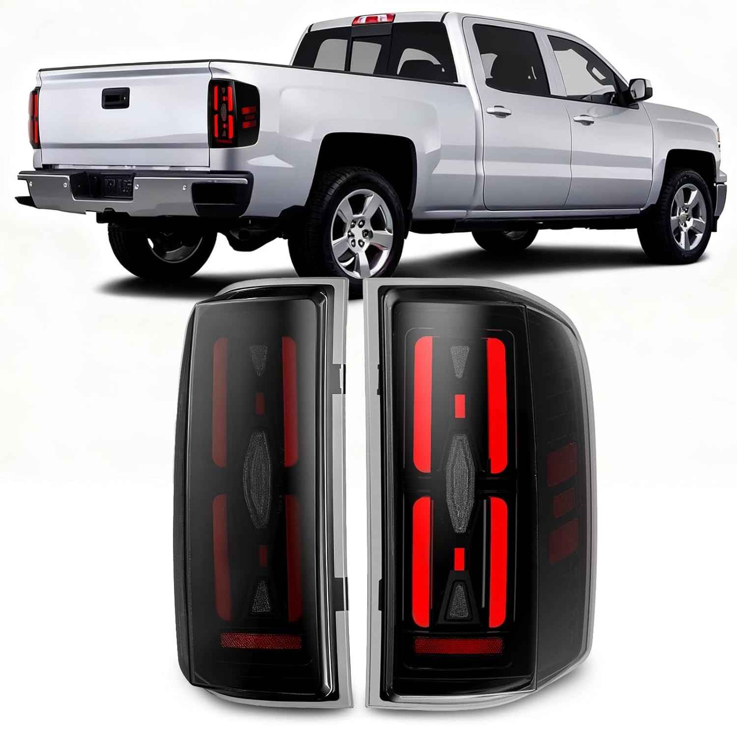 Conjunto de Lanternas Traseiras LED Fumê com Animação para Chevy Silverado 2500HD/3500HD (2007-2014)