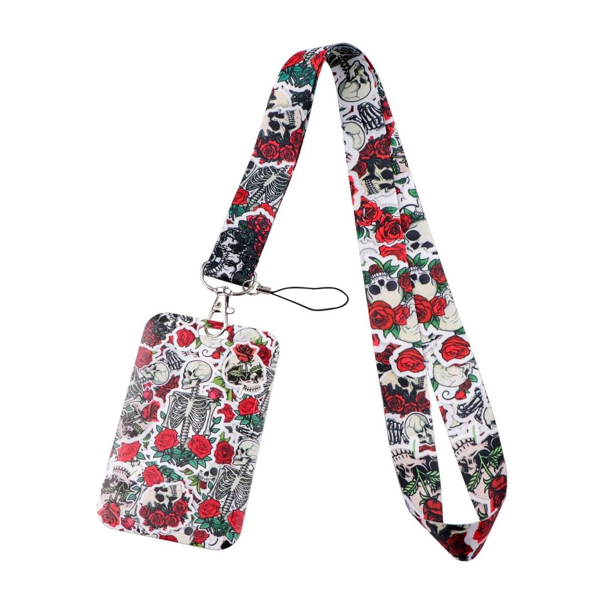 Lanyard Caveira e Rosa: Estilo Punk!
