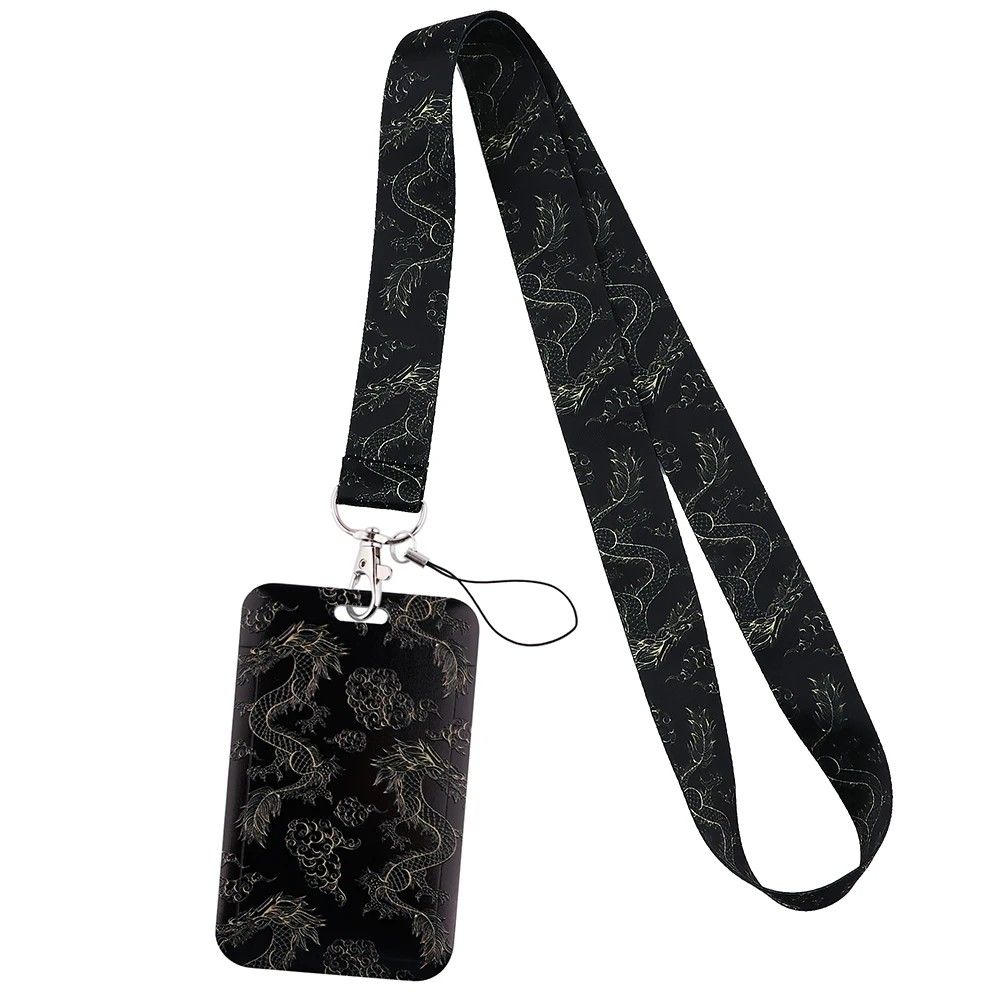 Lanyard Dragão Elegante: Chaveiro e Porta-Crachá
