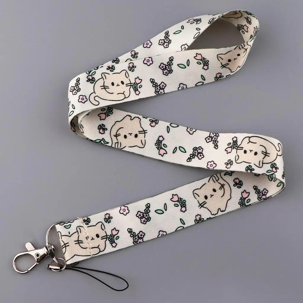 Lanyard Floral Gato: Chaveiro, Celular e Mais!