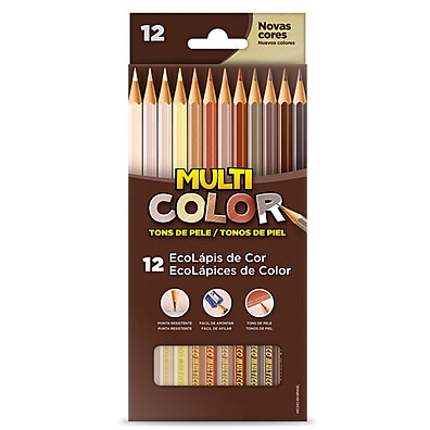 Lápis 12 Cores Tons de Pele - Ideal para Iniciantes