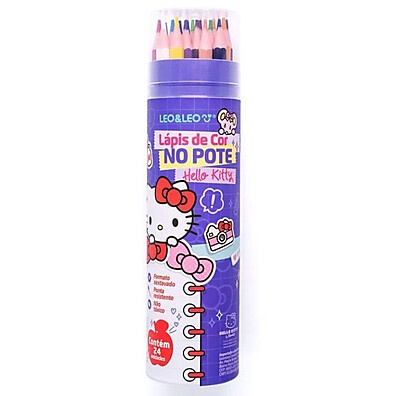 Lápis de Cor Hello Kitty 24 Cores: Cores Vibrantes!
