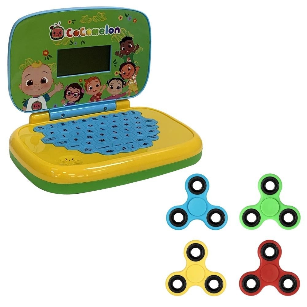 Laptop Infantil Cocomelon Bilíngue + Fidget Spinner: Aprenda Brincando!