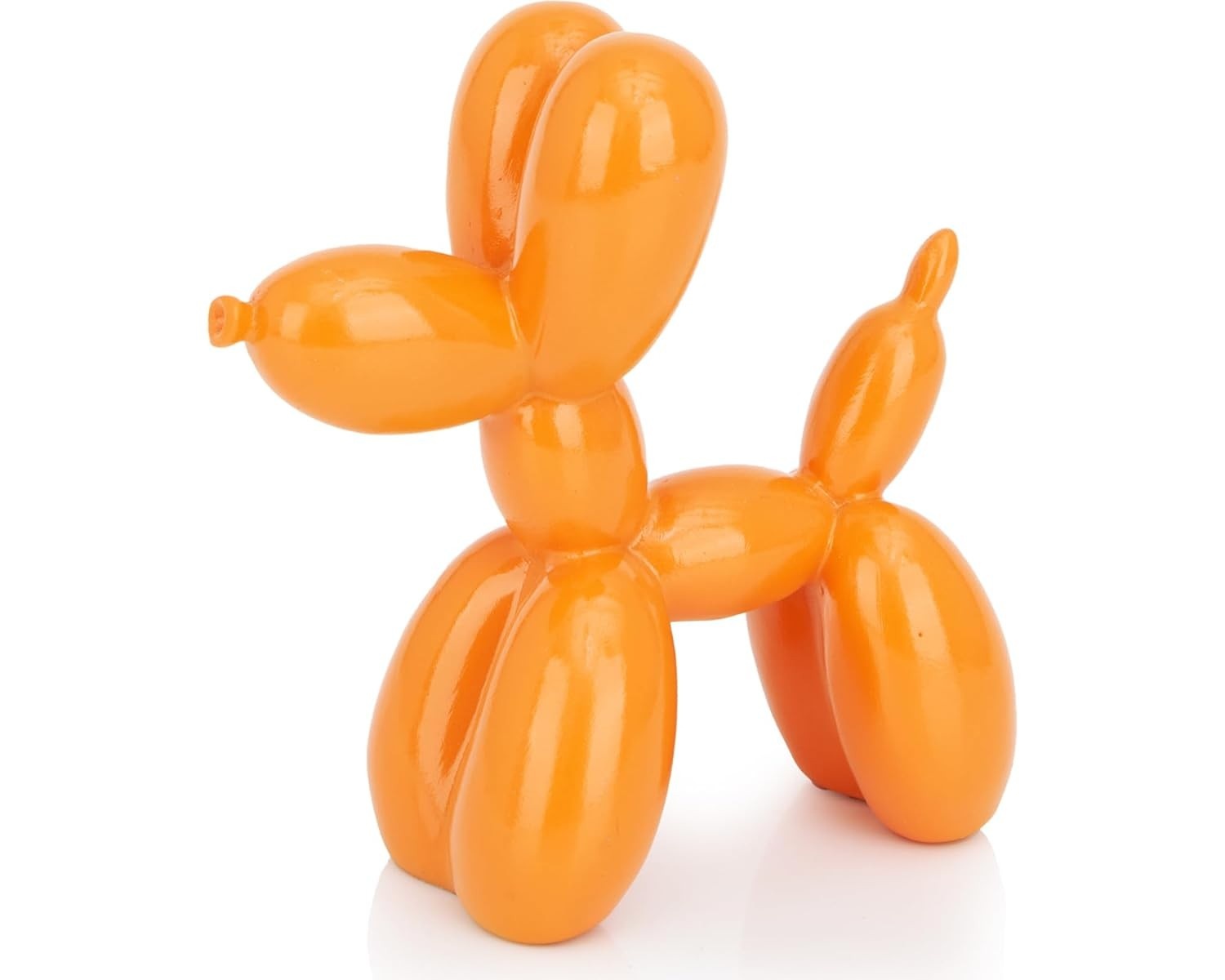 Estátua de Cachorro Balão Laranja - Escultura Decorativa Resinada 10cm