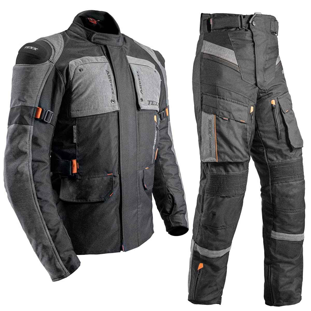 Conjunto Moto Texx Jaqueta Parka Calça Armor Impermeável (Laranja, M)