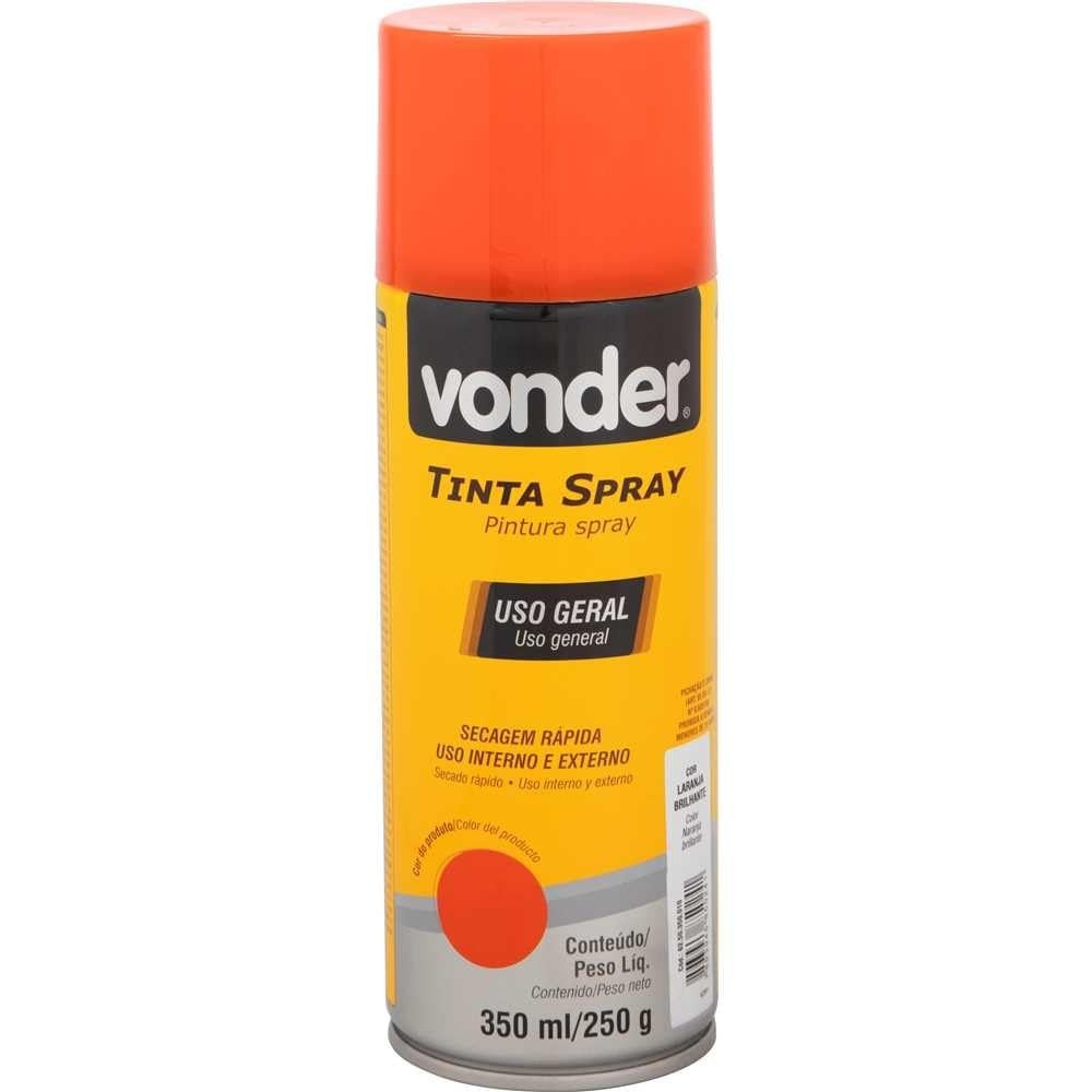 Tinta Spray Laranja Vonder 350ml - Secagem Rápida e Alta Resistência