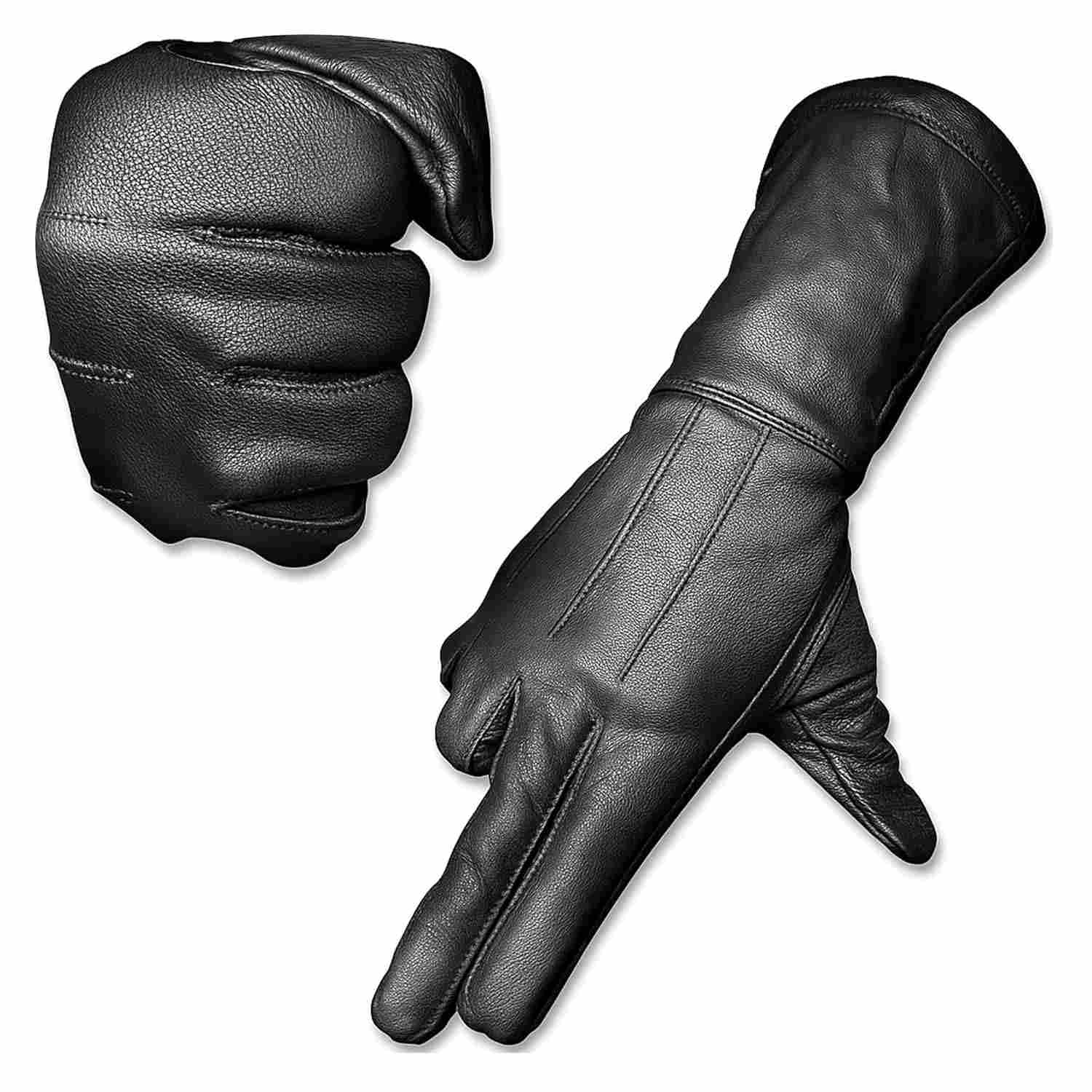 Luvas de motocicleta Hugger pretas sem forro, resistentes ao frio/vento, Preto, Extra-Large