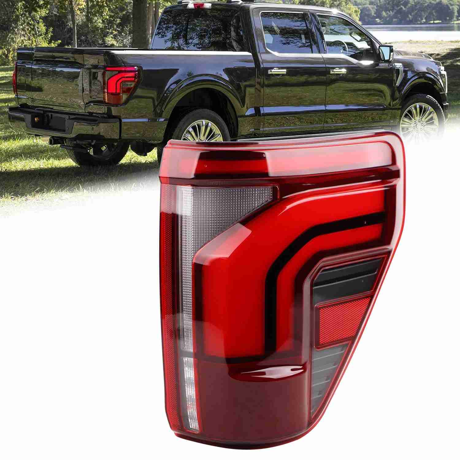 Lanterna Traseira LED Ford F150 Lariat/King Ranch/Platinum/Raptor 2024-2025 (com Ponto Cego)