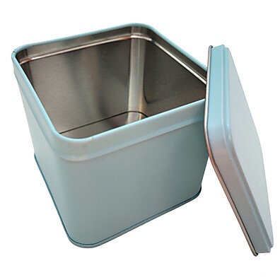 Lata de Metal Quadrada Azul 8,5x8cm – Prática e Estilosa