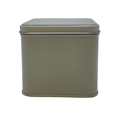 Lata de Metal Quadrada Cinza 8,5x8cm - Organize com Estilo