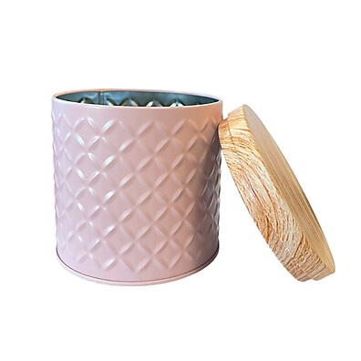 Lata de Metal Rosa Texturizada Rizzo – Elegância!