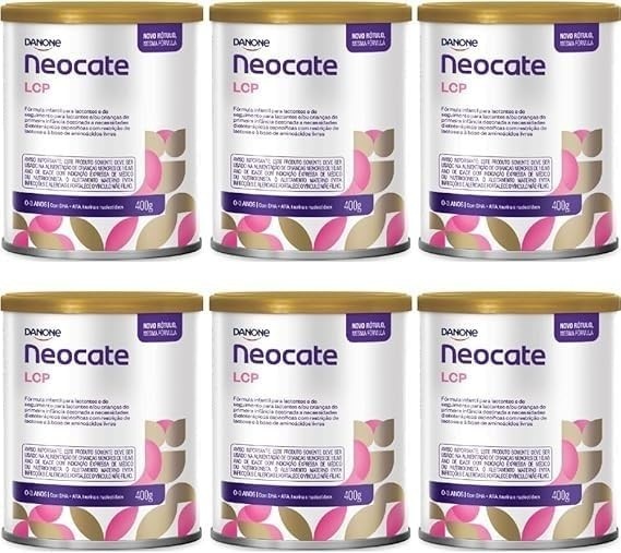 6 Latas Fórmula infantil em pó LCP 400g - Validade Longa