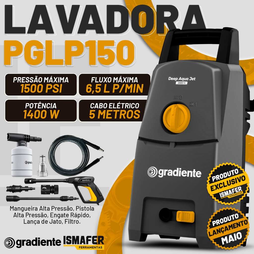 Lavadora de Alta Pressão 1500 PSI: Limpeza Poderosa!