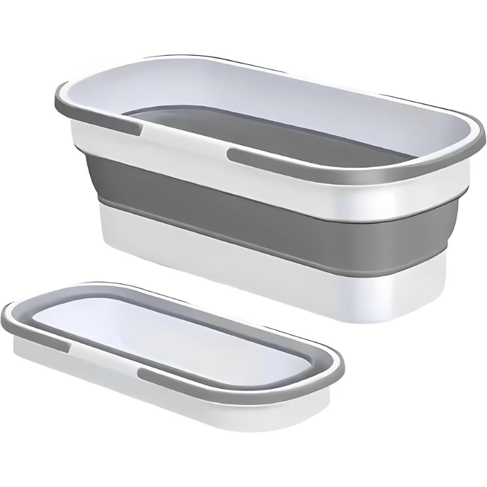 Balde Dobrável Retrátil de Silicone com 4 Rodinhas – Multiuso e Compacto para Lavagem e Limpeza