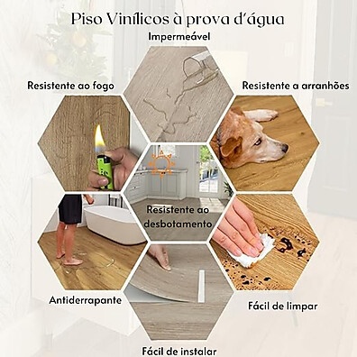 Piso Vinílico Autocolante 5m² com Efeito Madeira – Fácil, Rápido e Lavável