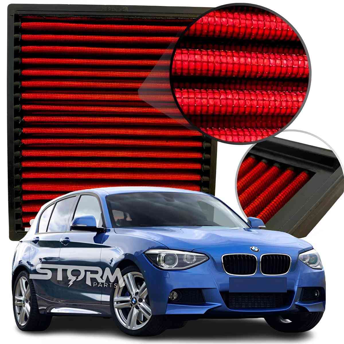 Filtro de Ar Esportivo Inbox RS Filter Lavável para BMW 120i, 118i, 116i (2012-2016) 2.0 16v / 1.6 Turbo - Fluxo Máximo