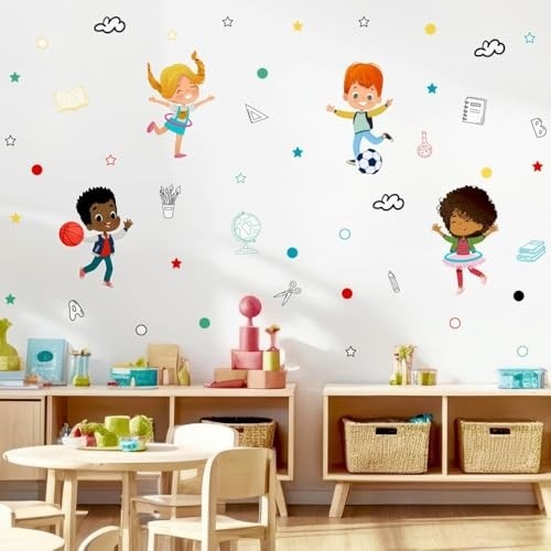 Adesivo de Parede Infantil Espaço Kids - Lavável, Seguro e Fácil Aplicação | Ideal para Quarto, Escola e Brinquedoteca