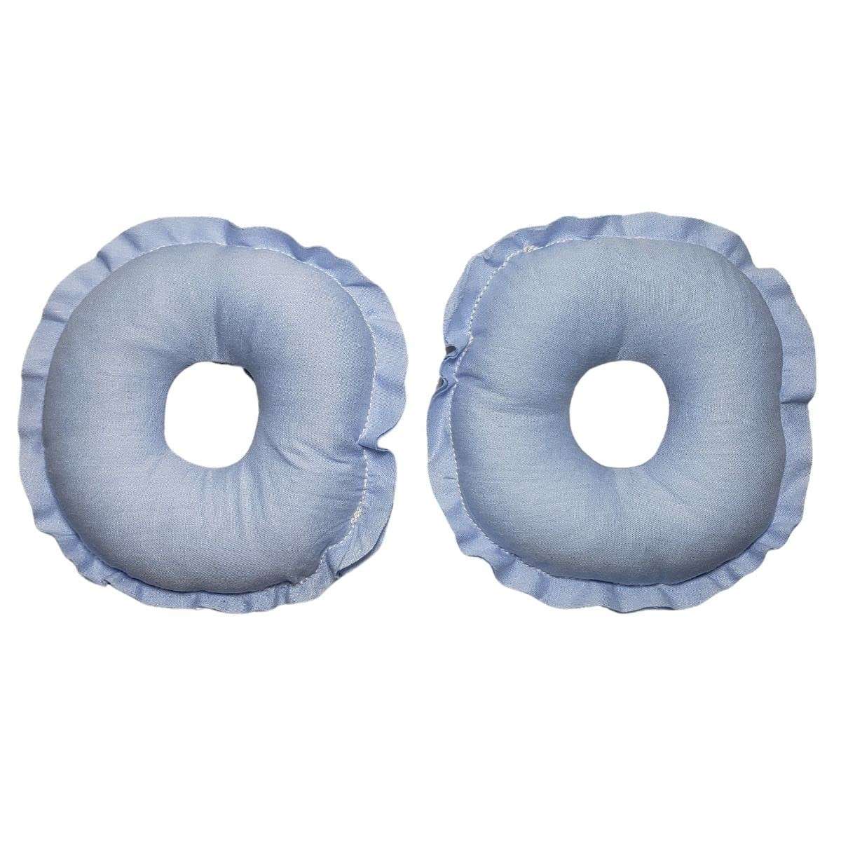 Kit 2 Rosquinhas De Amamentação Absorventes Seios Lavável 100% Algodão Tamanho:U;Cor:Azul