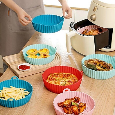 Kit Air Fryer 50 Formas Papel + 6 Silicone Lavável