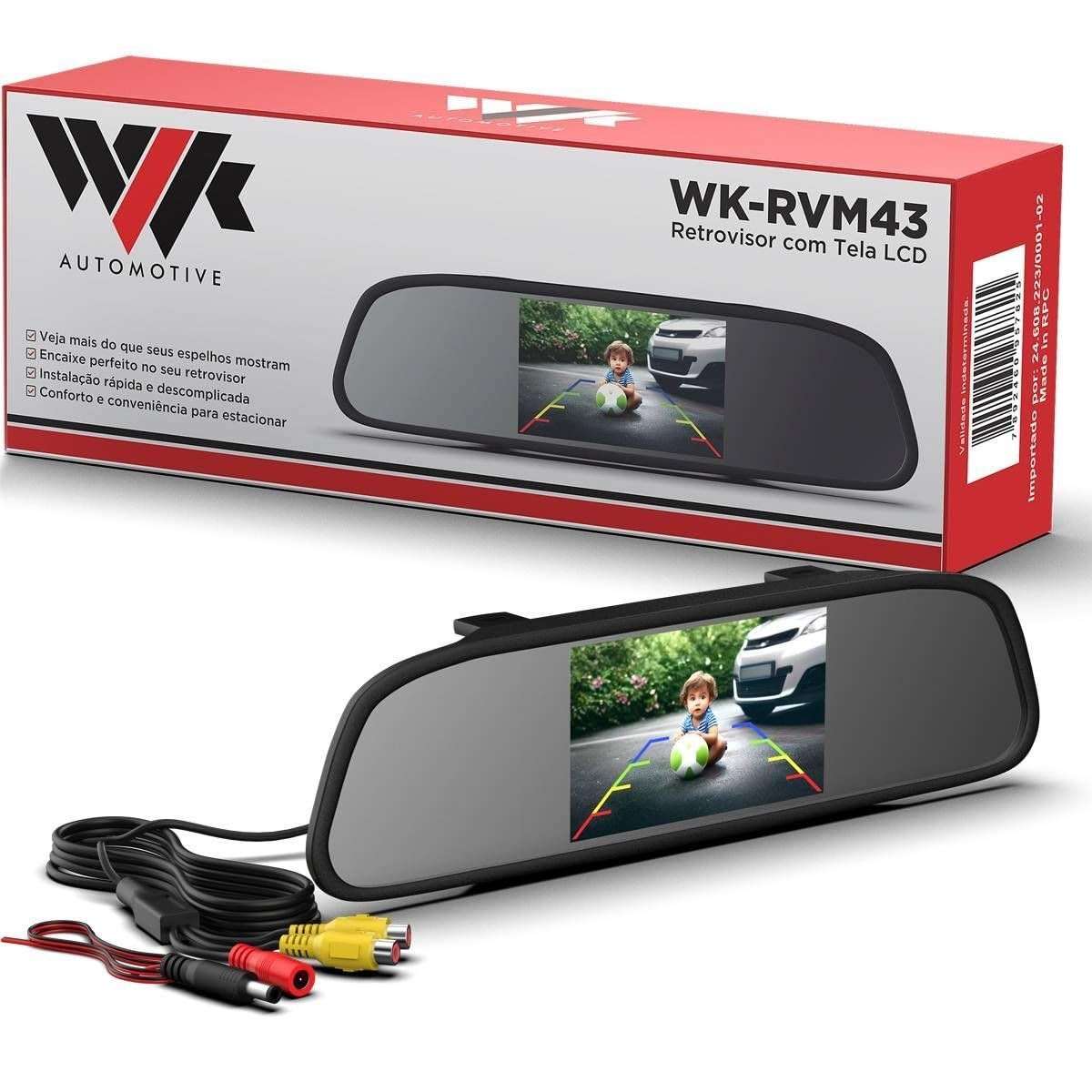 Espelho Retrovisor com Tela LCD 4.3" para Câmeras: Segurança e Tecnologia no seu Carro