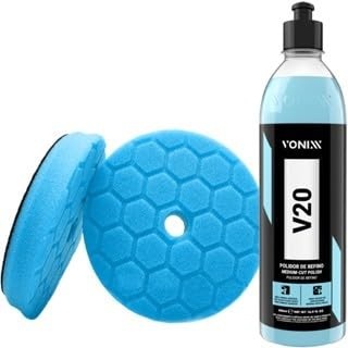Kit Polimento Automotivo Vonixx V20 + Boina LeadMax - Refino Profissional 500ml