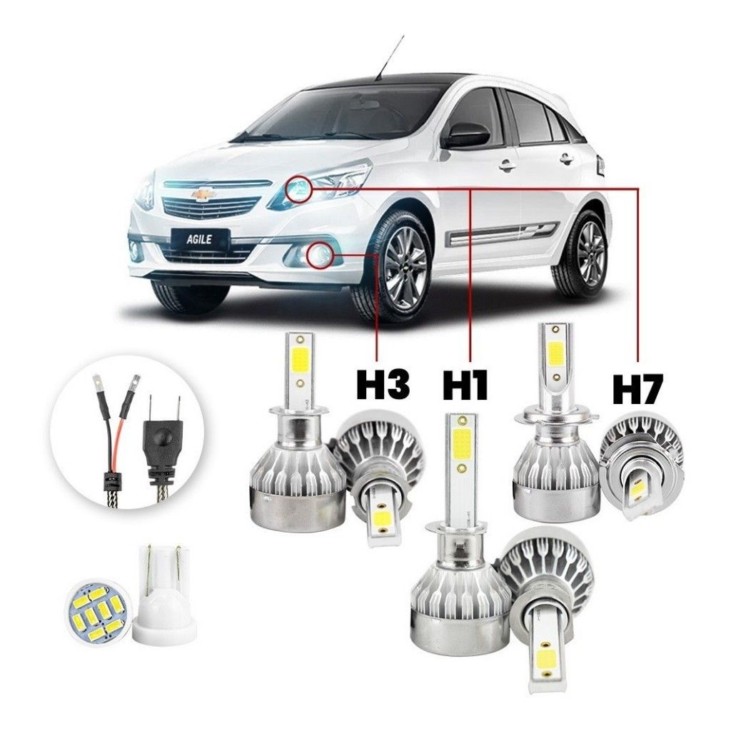LED Agile: Kit Farol 20000lm - Mais Luz!