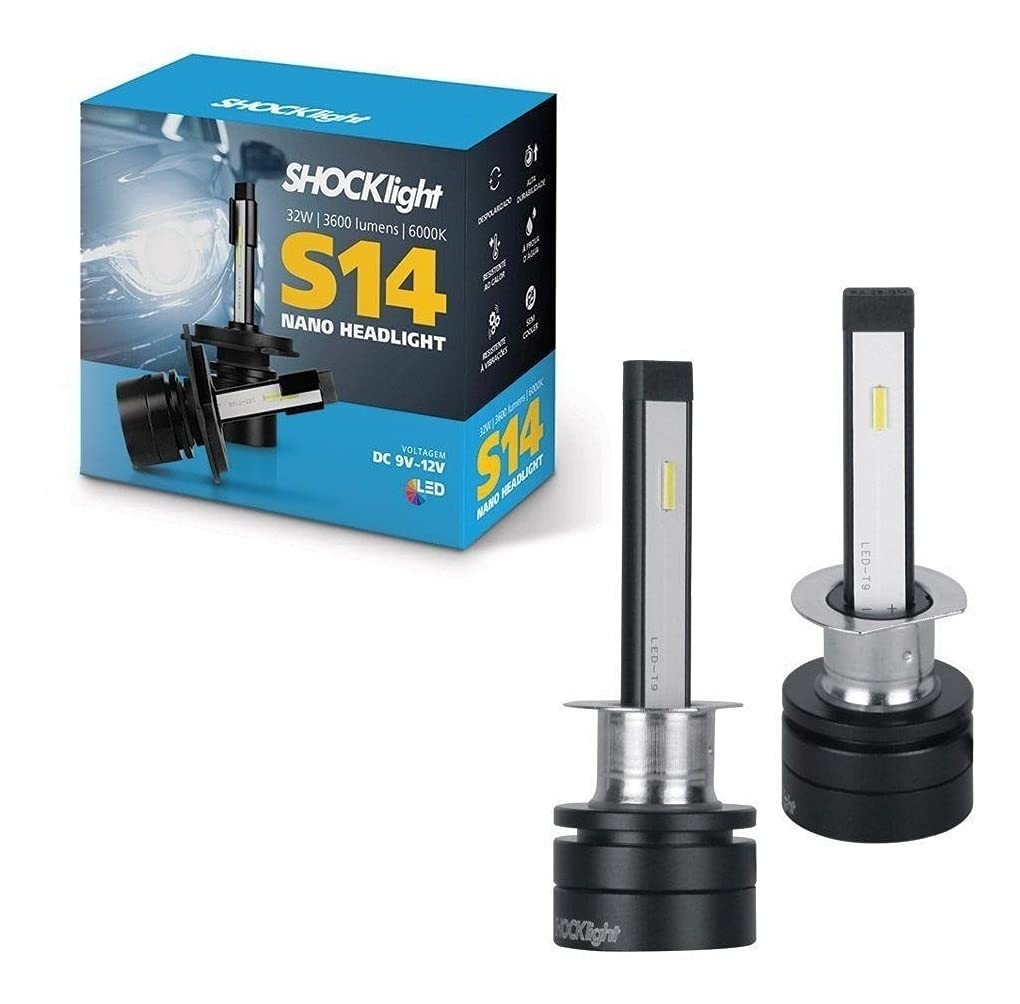 Lâmpada Super LED Mini Shocklight 32W S14 Nano H1 6000K: Iluminação Potente e Moderna