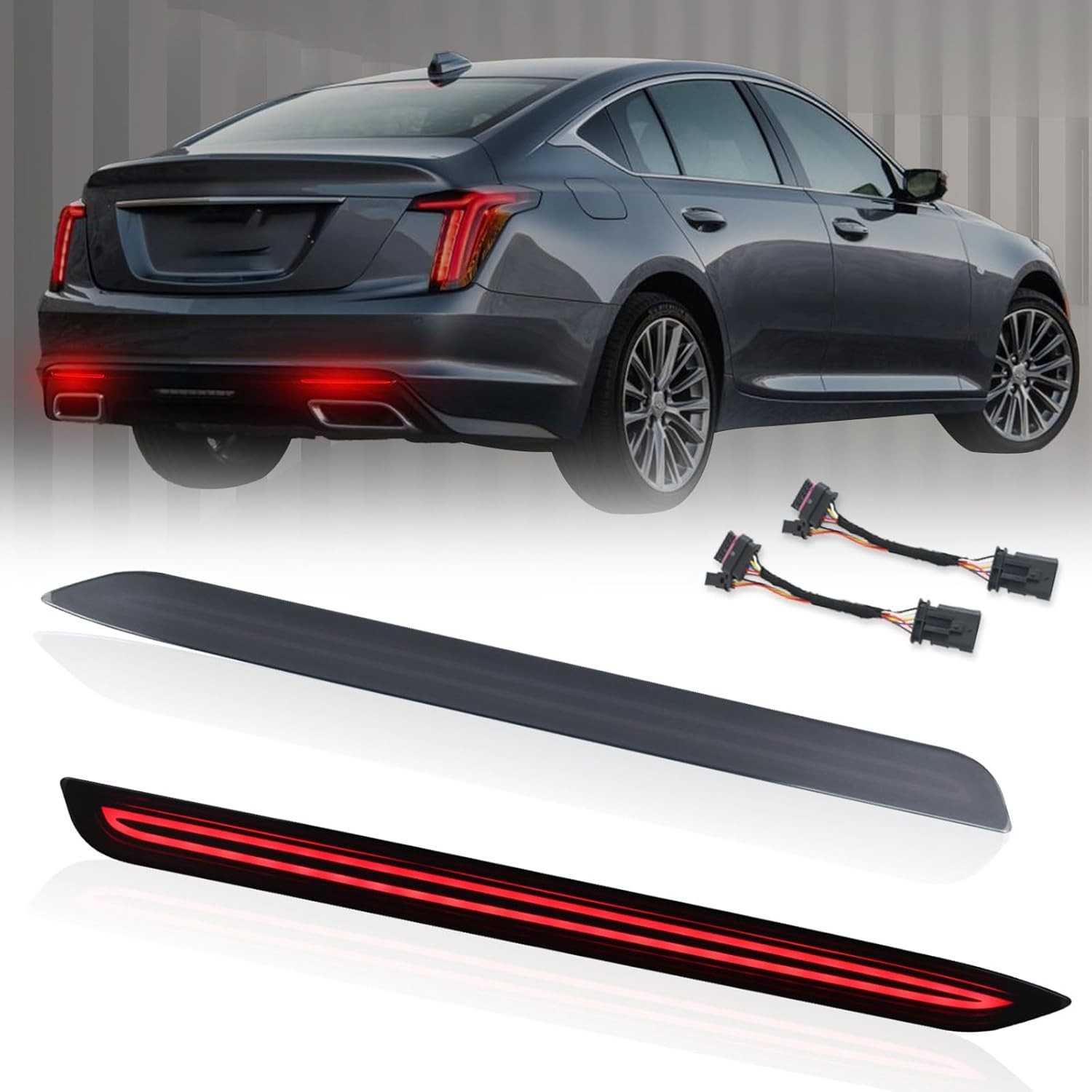 Refletores LED Traseiros Cadillac CT5 2020-2025: Segurança e Estilo com Luz de Freio e Seta