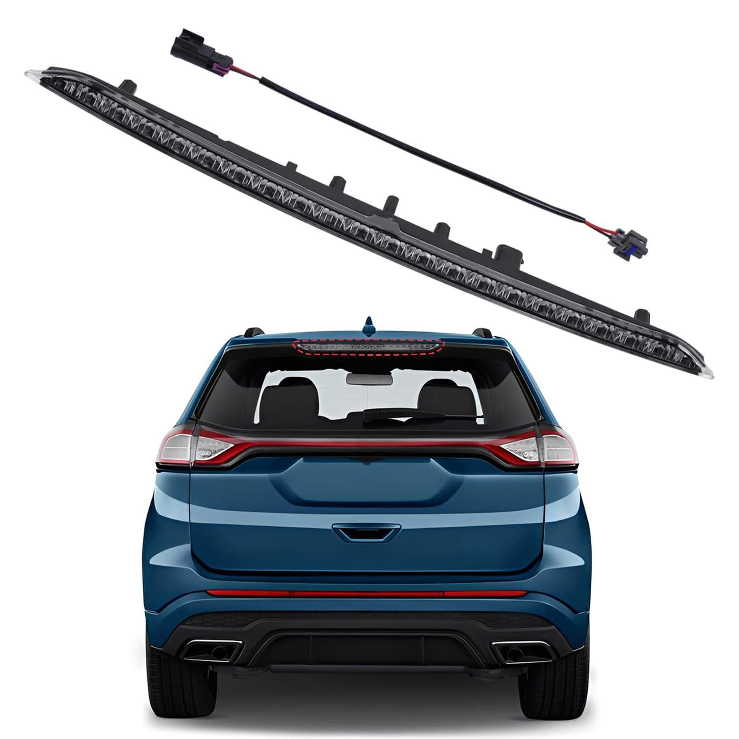 Terceira Luz de Freio LED para Ford Edge 2015-2024 (923-133 FT4Z13A613A) - Segurança e Estilo