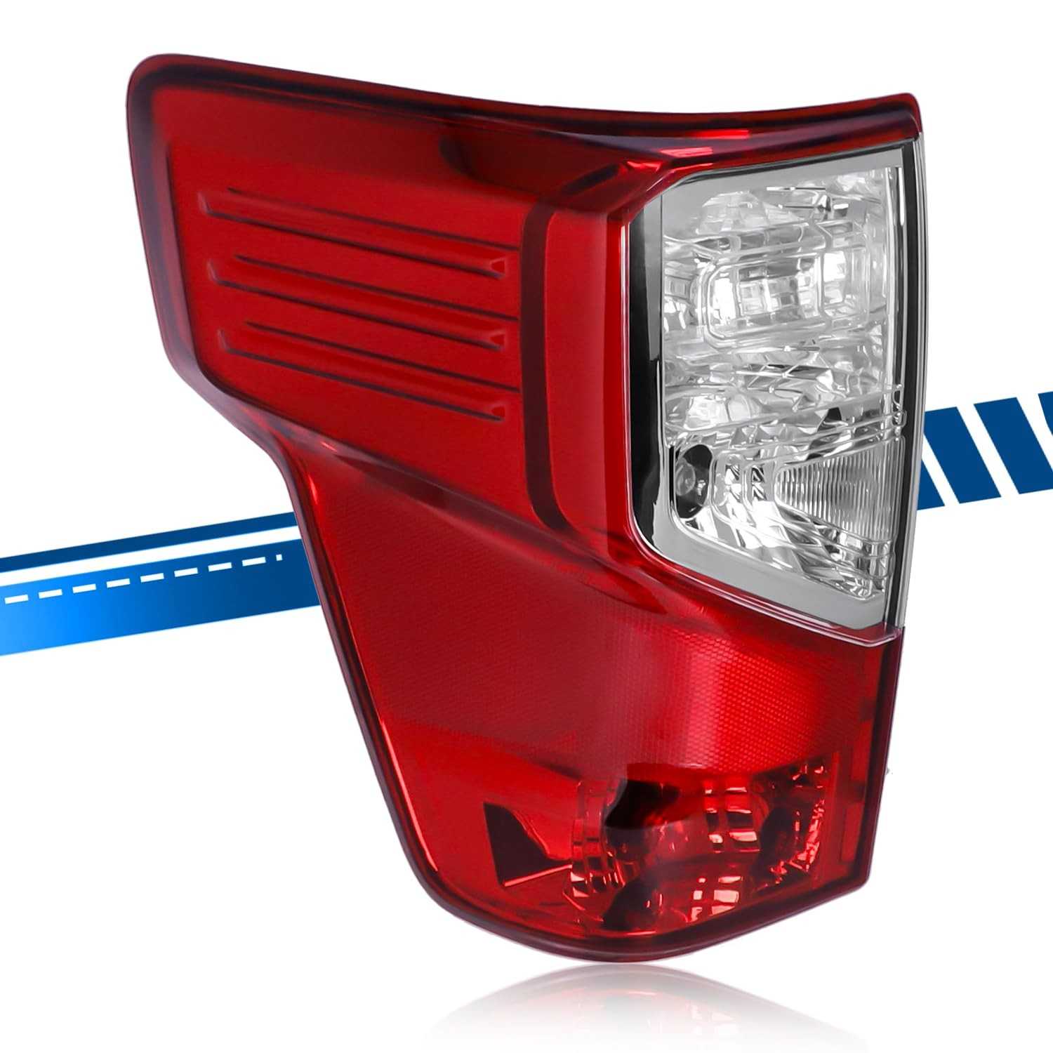 Conjunto Lanterna Traseira Nissan Titan/Titan XD (2016-2023) - LED Halógeno Vermelho + Branco Esquerdo