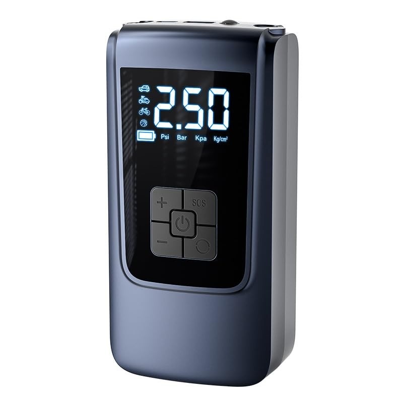 Inflador de Pneu Portátil ST-9624C: 150PSI, Carga Rápida e Luz LED