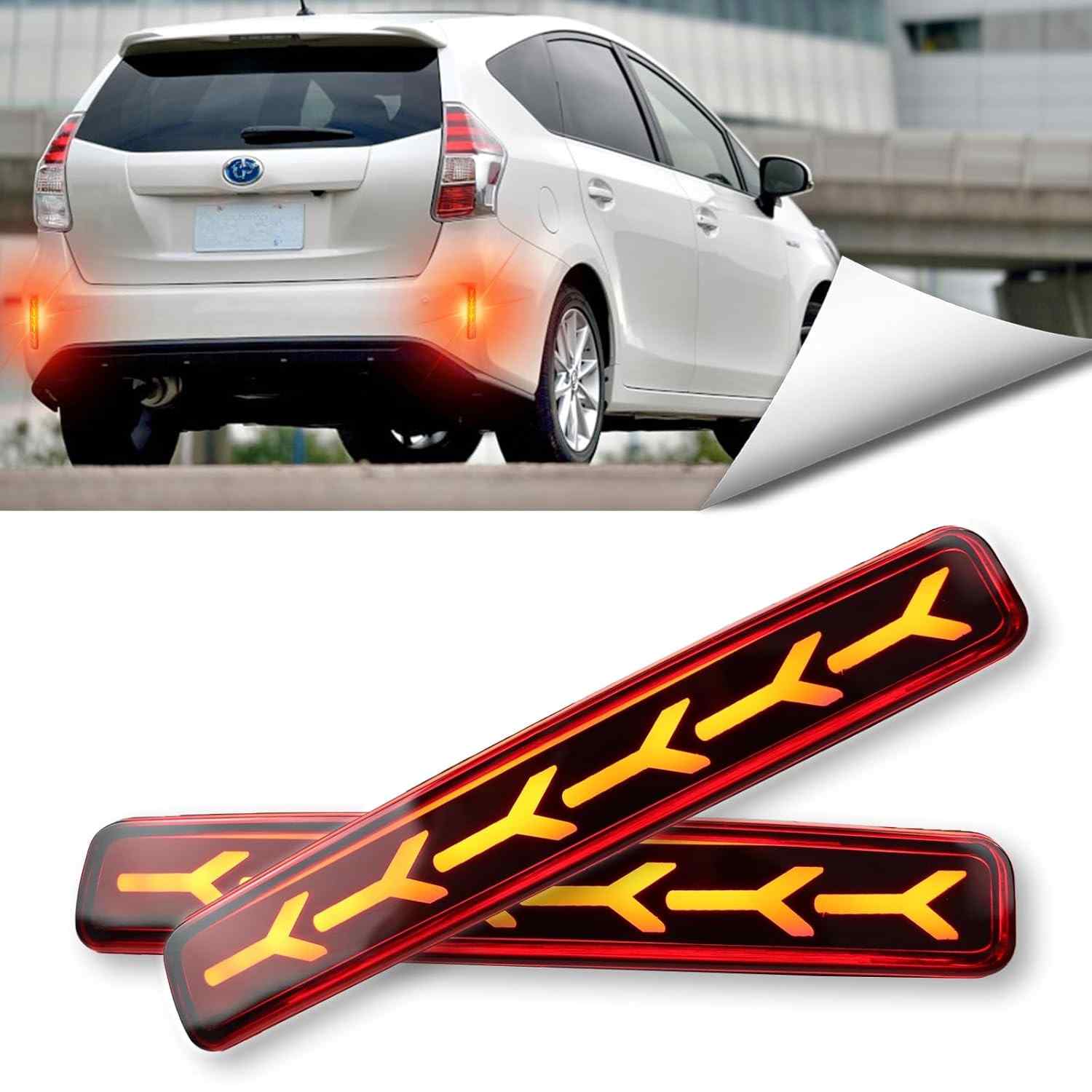 Kit 2 Luzes Refletoras LED Traseiras para Toyota Prius V e Scion tC - Segurança e Estilo Aprimorados