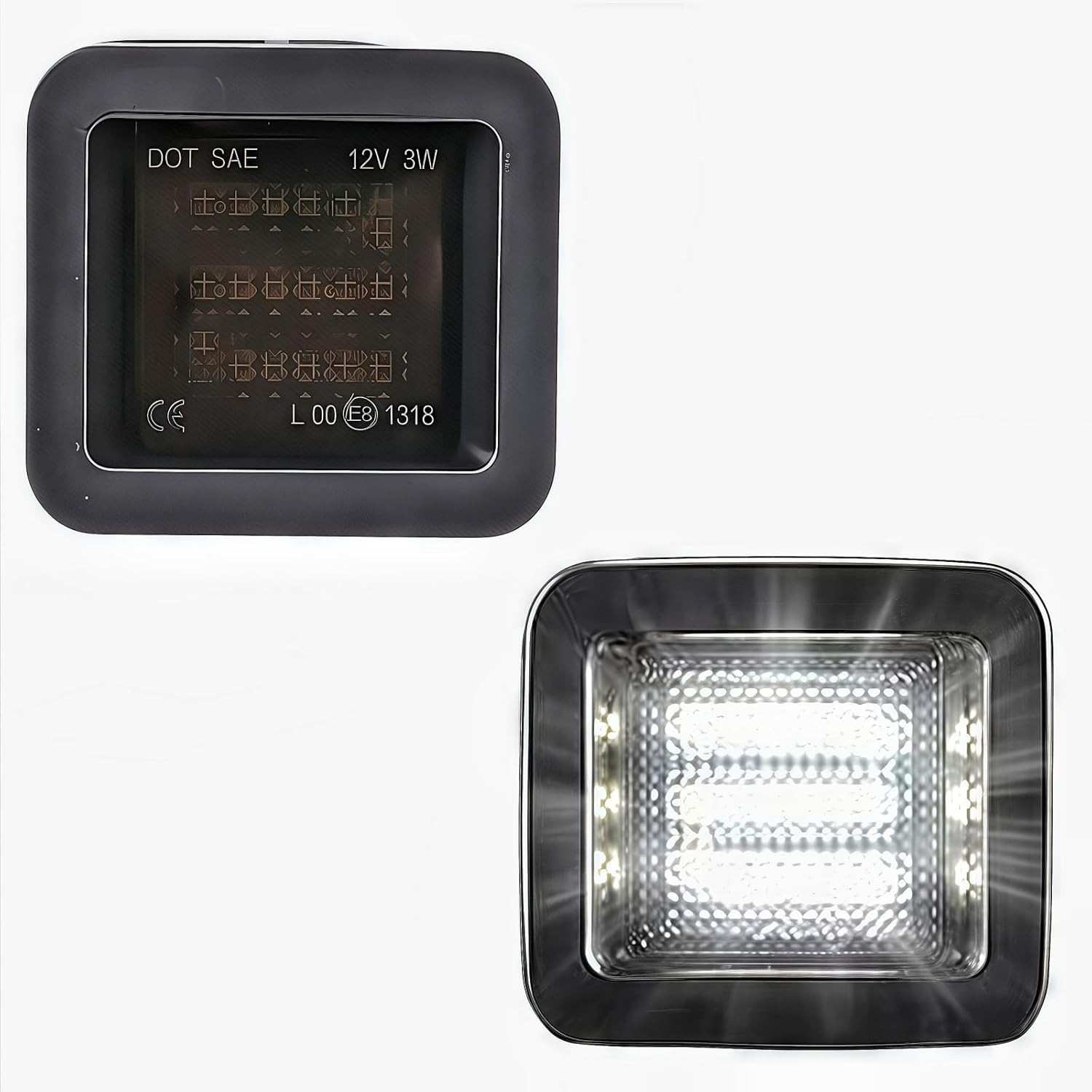 Conjunto Lâmpada LED Placa Ford F150 Raptor 2015-2024 - Lente Fumê 6000K Branca Plug N Play (2 Peças)