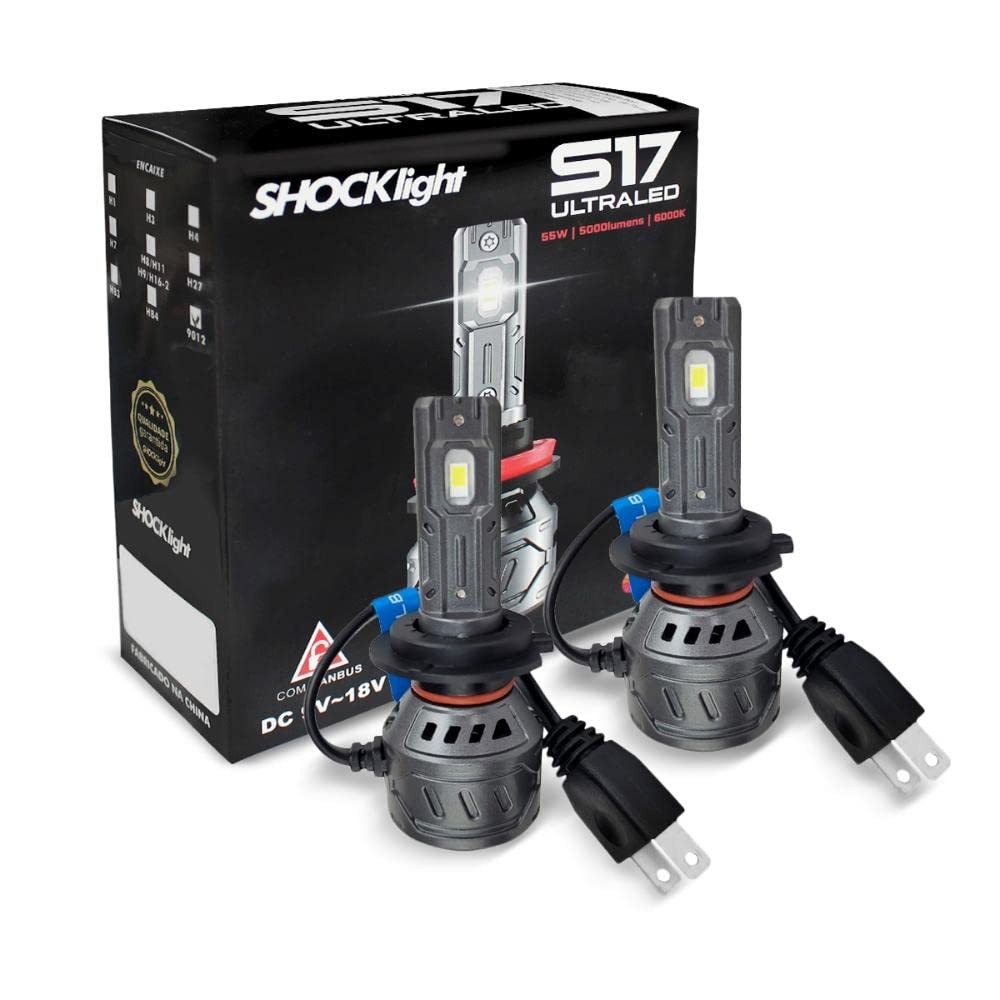 Kit Lâmpadas Ultra LED H7 S17 Nano: Iluminação Potente 6000K e 5500 Lumens