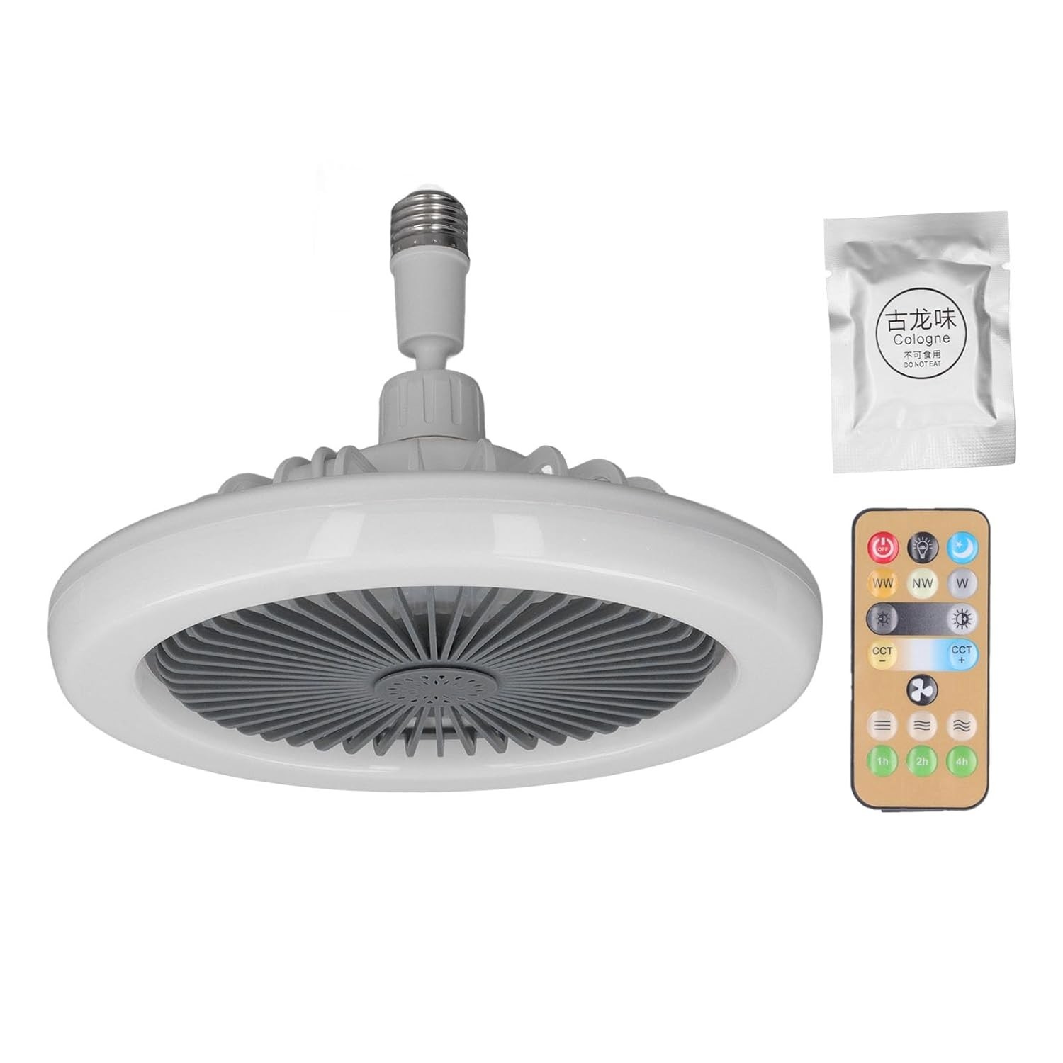 Ventilador de Teto Pequeno com Luz LED e Controle Remoto | 85-265V para Ambientes Internos e Externos