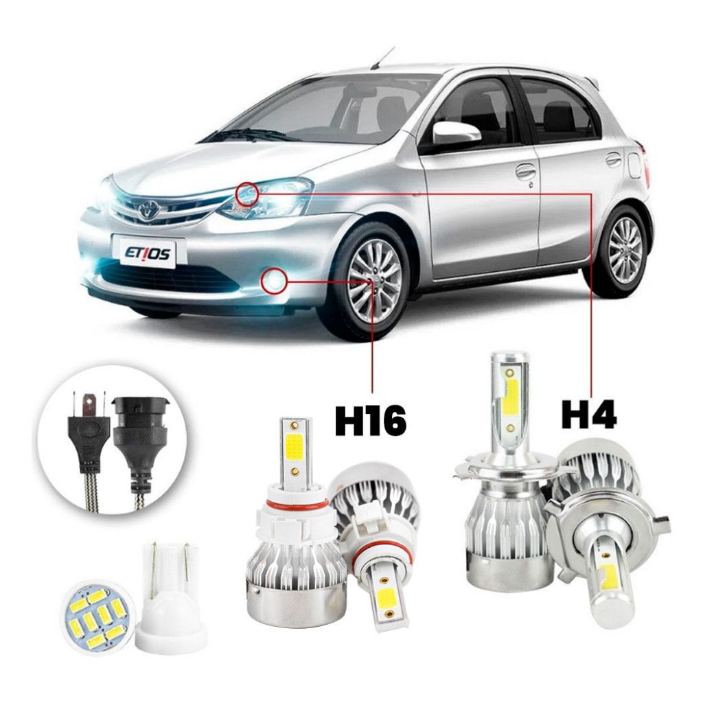 LED Toyota Etios: Iluminação 20000lm!