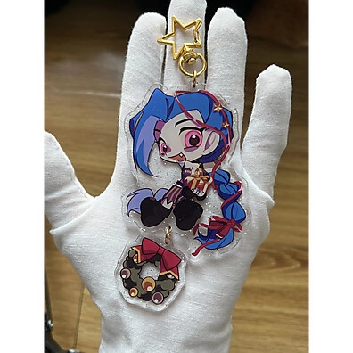 Chaveiro Jinx Arcano de Acrílico – Presente Oficial para Fãs de League of Legends